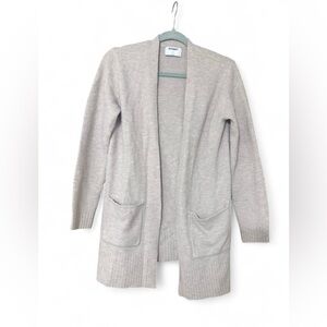 Old Navy Oatmeal Open Front Cardigan Sweater Size Medium Longline Pockets
